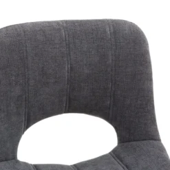 WilliamTabouret cosy en tissu avec pieds en métal noir