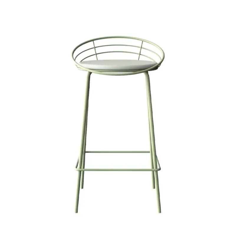 Yaël Carrier® Tabouret haut français rembourré en métal et simili