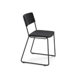 Zoom Chaise de salle à manger épurée en tissu pieds en traîneau