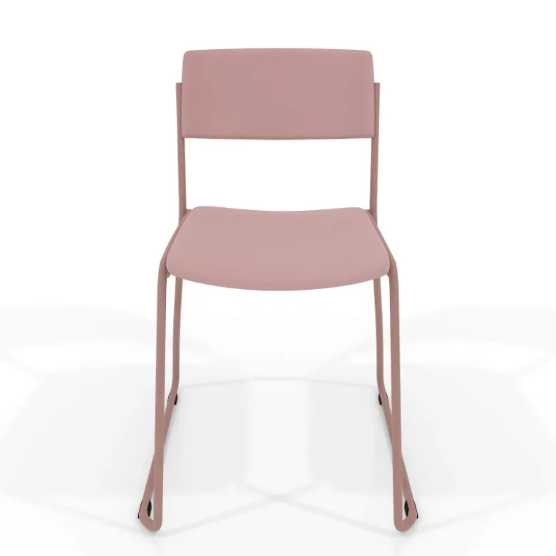 Zoom Chaise moderne en simili avec pieds traîneau