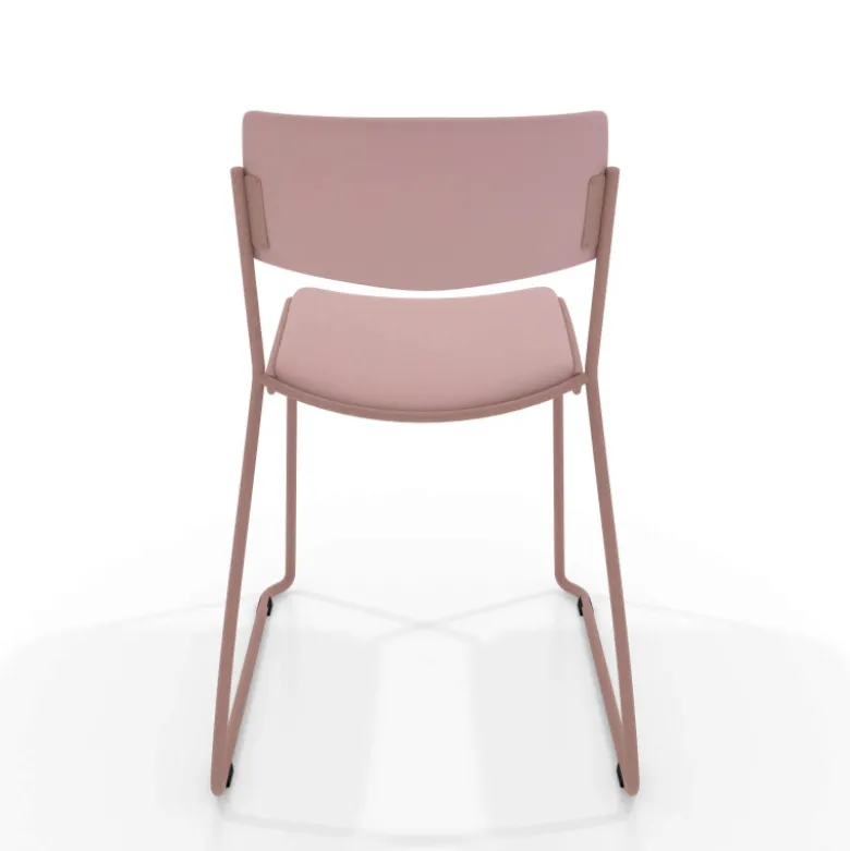 Zoom Chaise moderne en simili avec pieds traîneau
