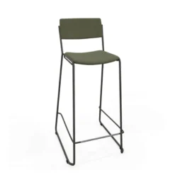Zoom Tabouret de bar moderne en simili avec pieds traîneau