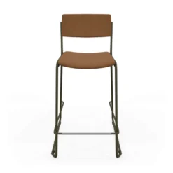 Zoom Tabouret snack moderne en simili avec pieds en traîneau