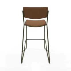 Zoom Tabouret snack moderne en simili avec pieds en traîneau
